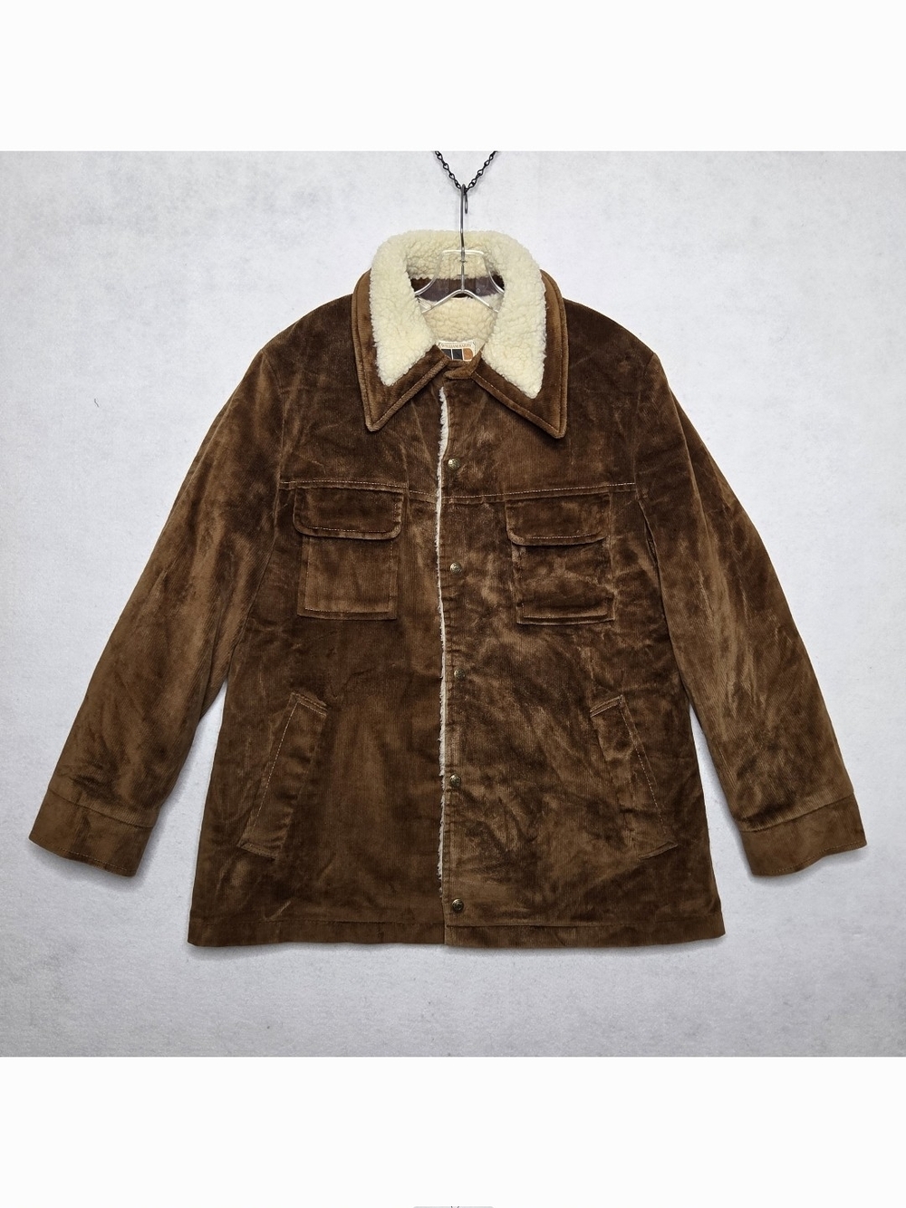 VTG William Barry Corduroy Sherpa Lined Rancher Cowboy Chore Jacket Coat 42 USA